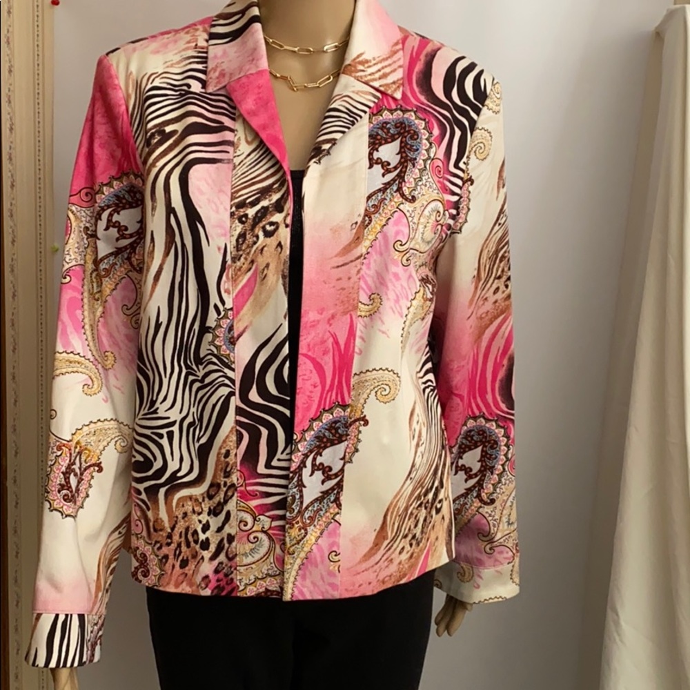 Harve Benard Paisley Animal Print Blazer